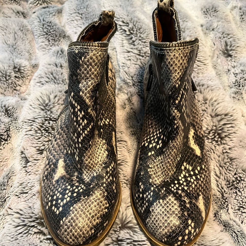 Lucky Brand Basel Snake Print Booties